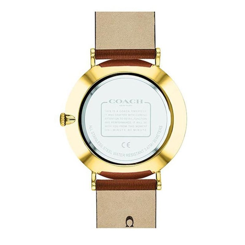 COACH Charles Green Dial Brown Leather Strap Men's Watch - 14602435 - Image 4