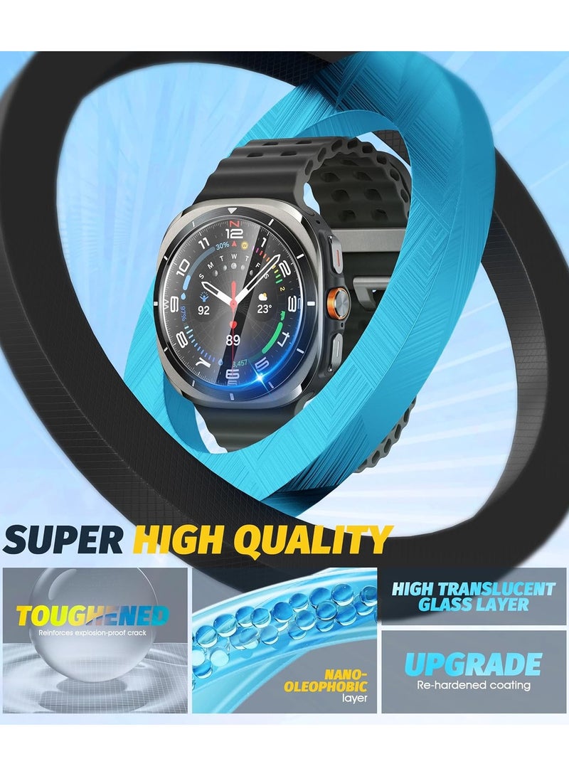 HablTech 3 Pack Screen Protector for Samsung Galaxy Watch 7 40MM with Auto-alignment Installation kit,High Definition Anti-Scratch Bubble Free Clear Tempered Glass protective film  - Image 5