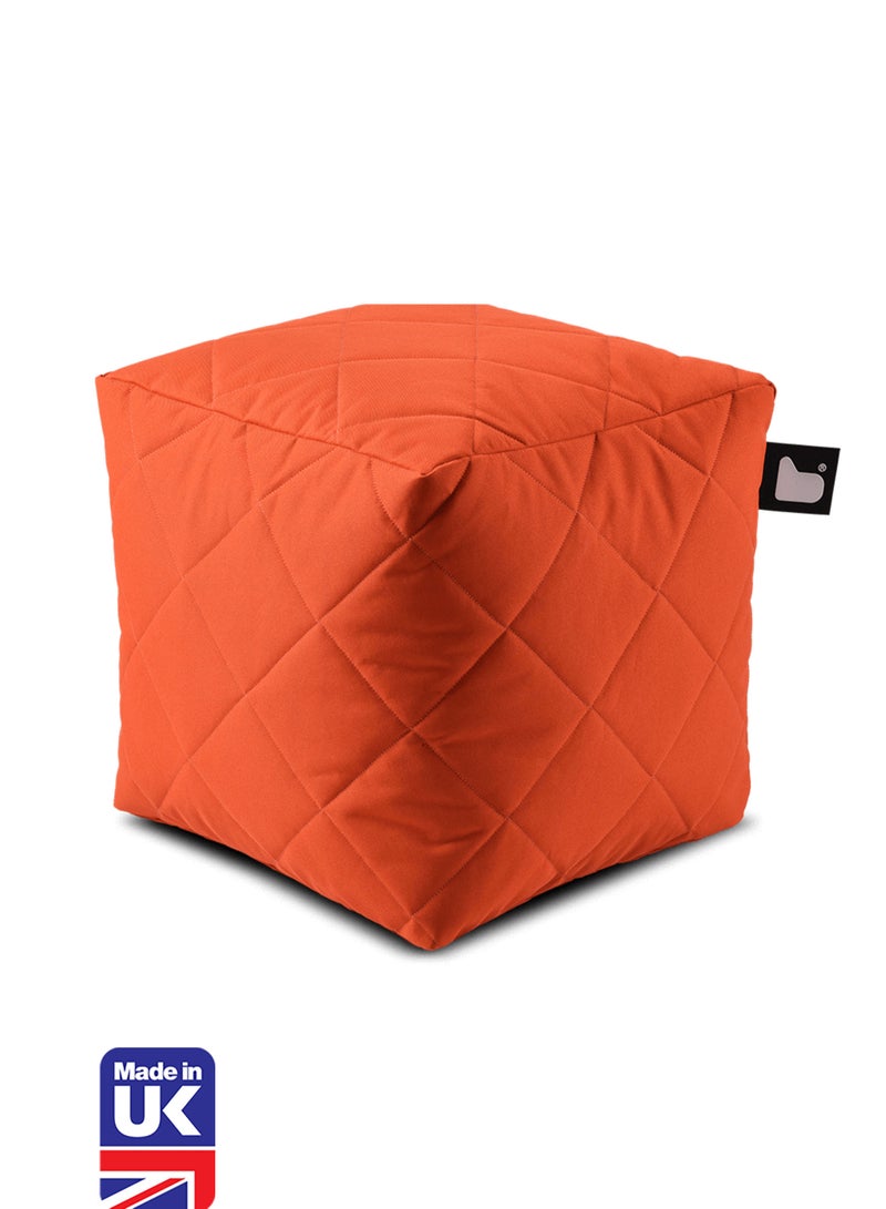 Extreme Lounging Extreme Lounging® - Original Quilted B-Box Pouf - Made in UK - Premium Quality Double Stitched Ottoman - UV Protected & Waterproof Stool, Ideal for Indoor & Outdoor Use - 40x40x40cm - Orange - Image 1