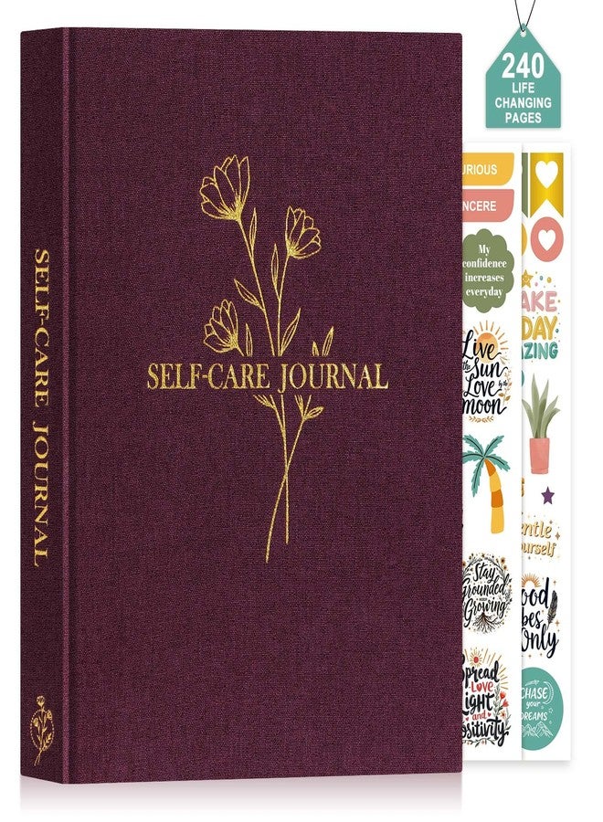 Lanpn Self Care Journal for Women, Self Love Guided Journals with Prompts, Daily Reflection Wellness & Gratitude Planner, 5 Minute Mental Health Notebook, Mindfulness Mood Log, 240 Pages, Purple - Image 1