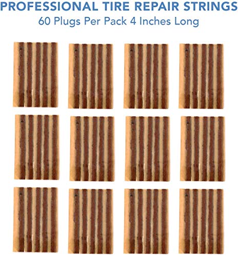 CKAuto 60pcs 4" Brown Tire Repair Strings, Automotive Tool Tire Repair Plugs for Tubeless Off-Road Tires Car, Bike, ATV, UTV, Wheelbarrow, Mower - Image 5