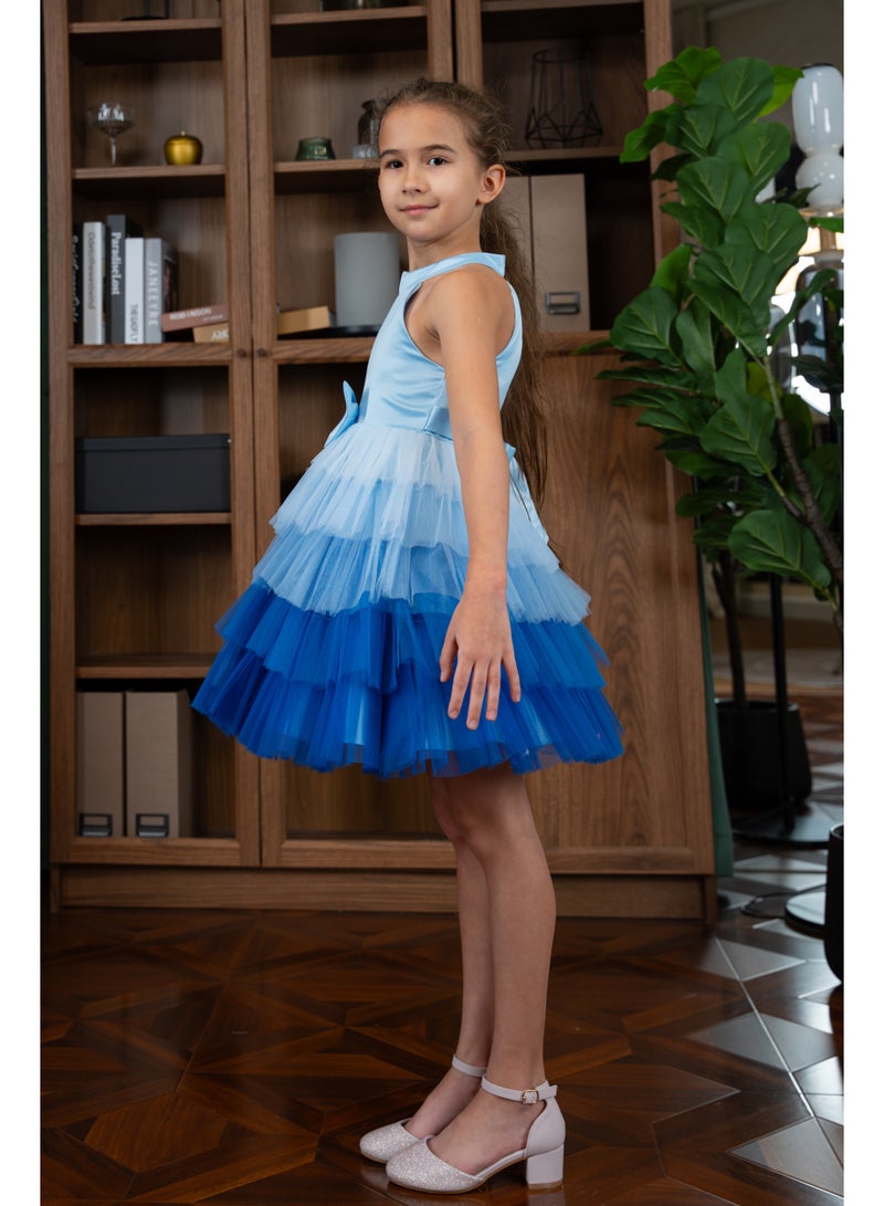 D'Daniela D' Daniela - Gina Blue Party Dress - Image 4