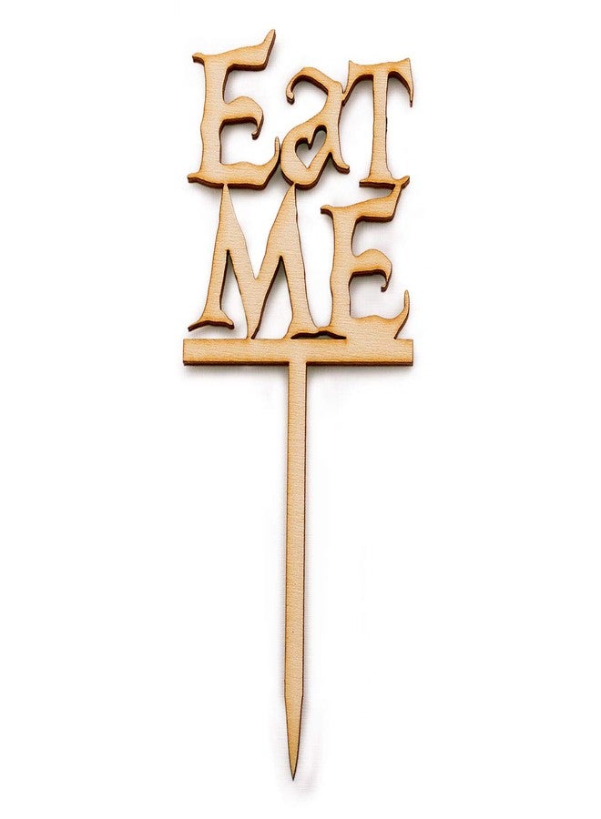 Summer-Ray.com Summer-Ray 50pcs Wooden Eat Me Cupcake Topper Alice in the Wonderland Cupcake Topper - Image 2