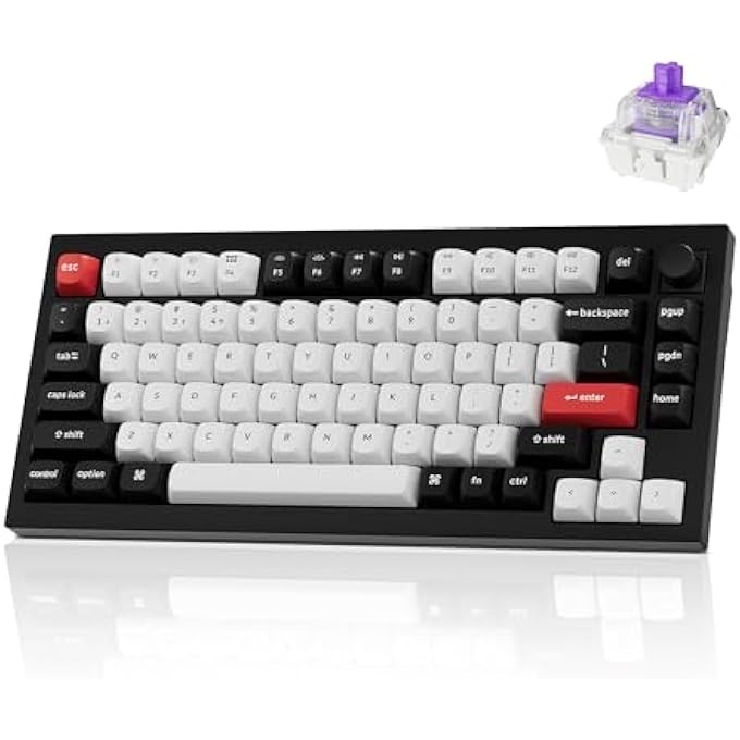 rayihni Q1 HE WIRELESS CUSTOM MECHANICAL KEYBOARD WITH HALL EFFECT GATERON DOUBLE-RAIL MAGNETIC SWITCH RAPID TRIGGER, QMK 2.4 GHZ BLUETOOTH 5.2 RGB COMPATIBLE WITH MAC WINDOWS LINUX (HOT-SWAPPABLE) - Image 1