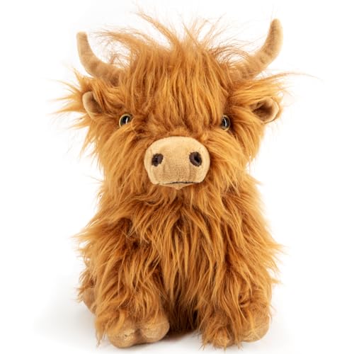 Homily Highland Cow Stuffed Animal Toy Brown Stuffed Animal Highland Cow Gift for Girls and Kids - Image 1