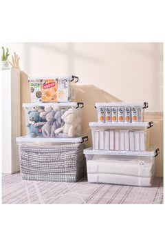Golden Plastic Storage Box Clear Plastic Storage Box With Lid Organize Your Home and Kitchen items with  Organizer Box Storage Moving Boxes For Toys, Books, Snacks, Shoes 61L x 42.5H x 35W  - Image 2