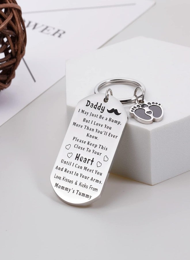 Perleddom Pregnancy Announcement Gift for Husband New Dad Gifts for Men New Valentines Day Gift for Expectant Daddy Daddy to Be Gifts Keychains Baby Reveal Present for Him Baby Showers Keychain for Dad - Image 3