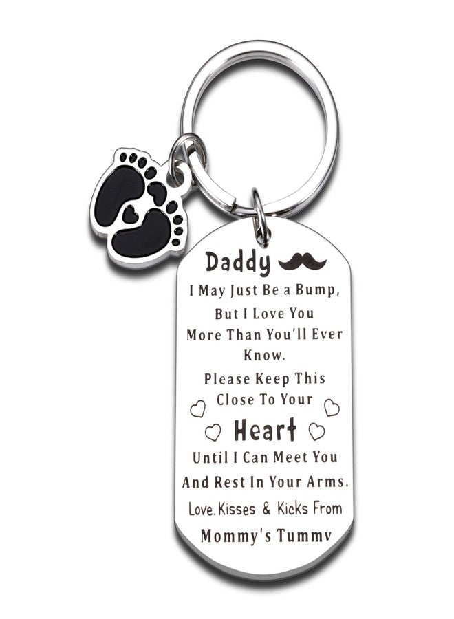 Perleddom Pregnancy Announcement Gift for Husband New Dad Gifts for Men New Valentines Day Gift for Expectant Daddy Daddy to Be Gifts Keychains Baby Reveal Present for Him Baby Showers Keychain for Dad - Image 1