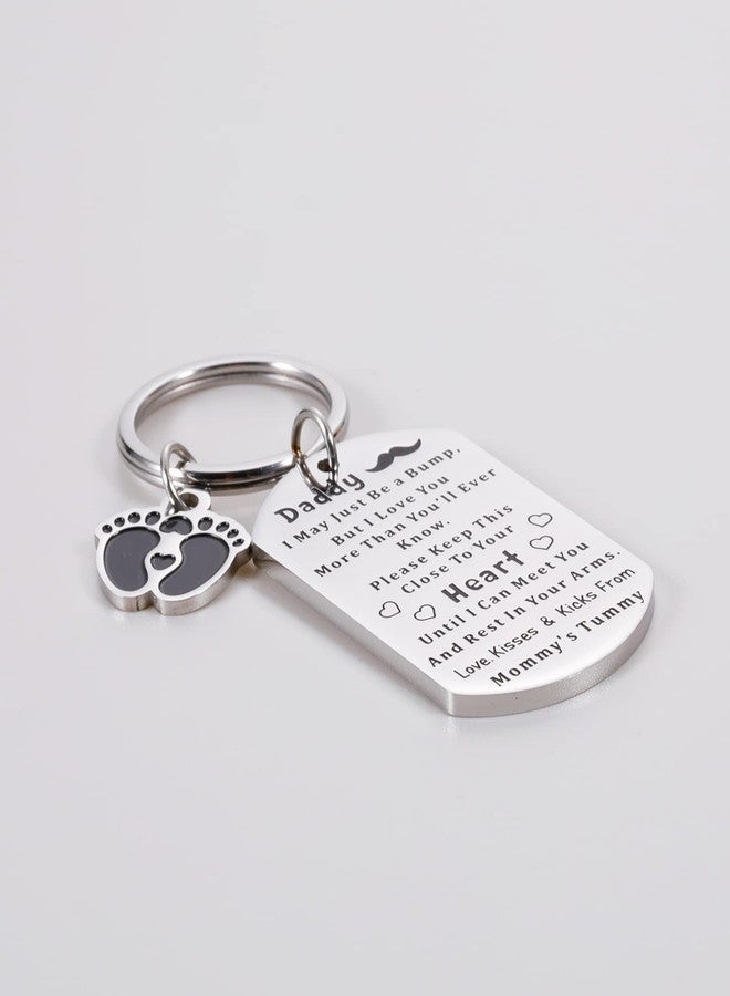 Perleddom Pregnancy Announcement Gift for Husband New Dad Gifts for Men New Valentines Day Gift for Expectant Daddy Daddy to Be Gifts Keychains Baby Reveal Present for Him Baby Showers Keychain for Dad - Image 4