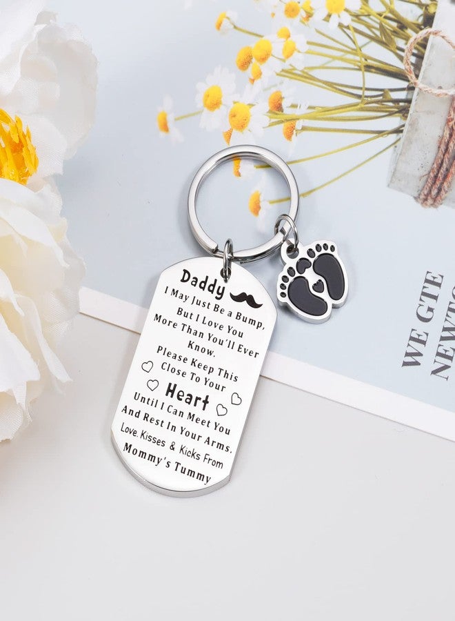 Perleddom Pregnancy Announcement Gift for Husband New Dad Gifts for Men New Valentines Day Gift for Expectant Daddy Daddy to Be Gifts Keychains Baby Reveal Present for Him Baby Showers Keychain for Dad - Image 2