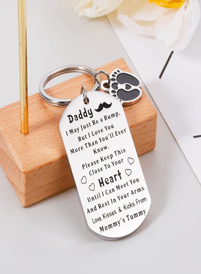 Perleddom Pregnancy Announcement Gift for Husband New Dad Gifts for Men New Valentines Day Gift for Expectant Daddy Daddy to Be Gifts Keychains Baby Reveal Present for Him Baby Showers Keychain for Dad - Image 5