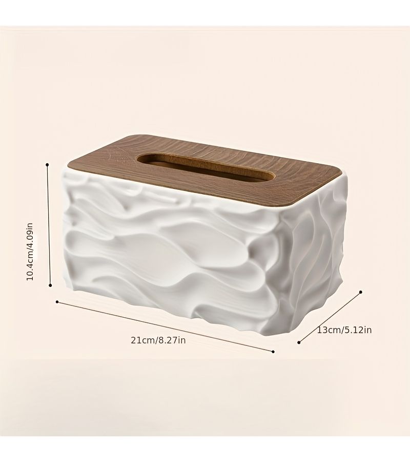 1 ZXF Modern Minimalist Large Tissue Box With Polished Black Upgraded Lid Square Plastic Storage Holder For Bathroom Living Room Durable Napkin Dispenser Space Saving Design Home Decor - Image 3