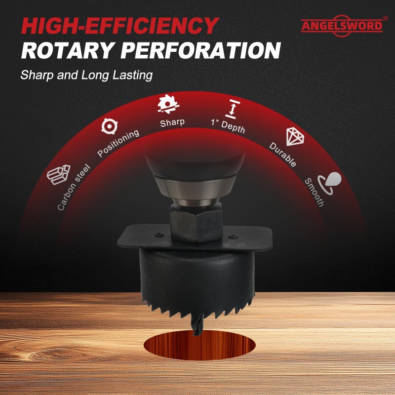 ANGELSWORD Hole Saw Set 24 PCS Hole Saw Kit, Hole Saw Drill Bit Kit, 3/4"-6" (19-152mm) 14 PCS Saw Blades, for Drywall, Soft Wood, Plywood, Plastic, PVC - Image 3