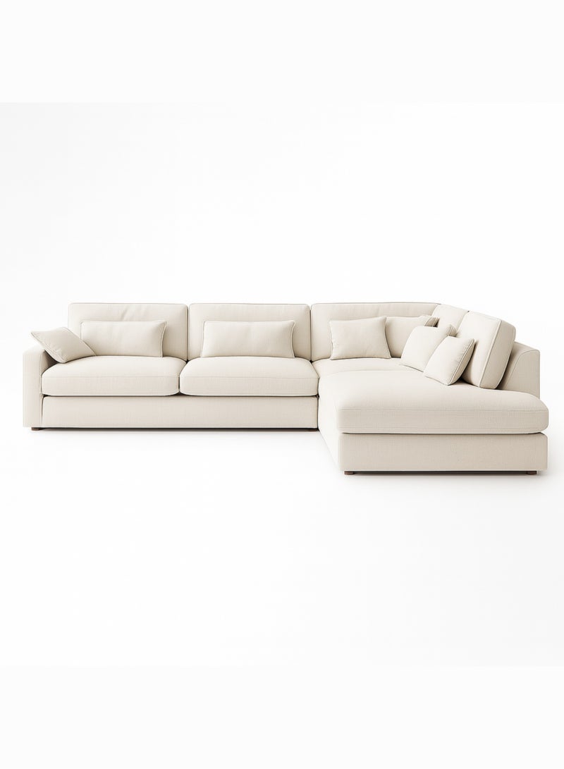 KUSTOMDECO Luxury Modular L-Shape Sectional Sofa | Plain Fabric Corner Sofa |Customizable Sectional Sofa  Oversized Modern with Left or Right Facing for Living Room Furniture (Off white) - Image 1