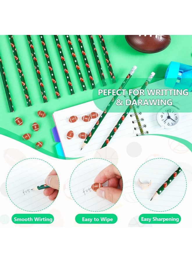 Tinlade 36 Pcs Sports Pencils For Kids Fun Wooden Pencils Boys Pencils For Kids Sports Themed Birthday Party Favors School Office Supplies(Football) - Image 3