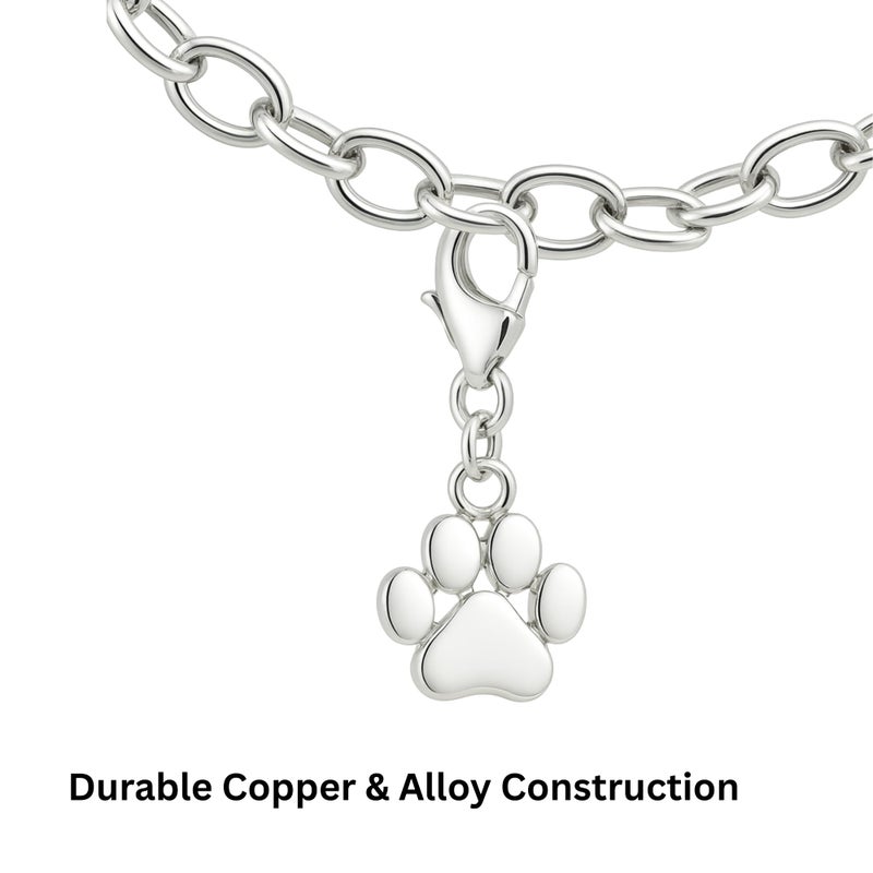 Sexy Sparkles Dog Paw Charm â€“ Clip-On with Lobster Clasp, Compatible with Charm Bracelets, Necklaces, and Accessories, Made of Copper and Alloy - Image 3