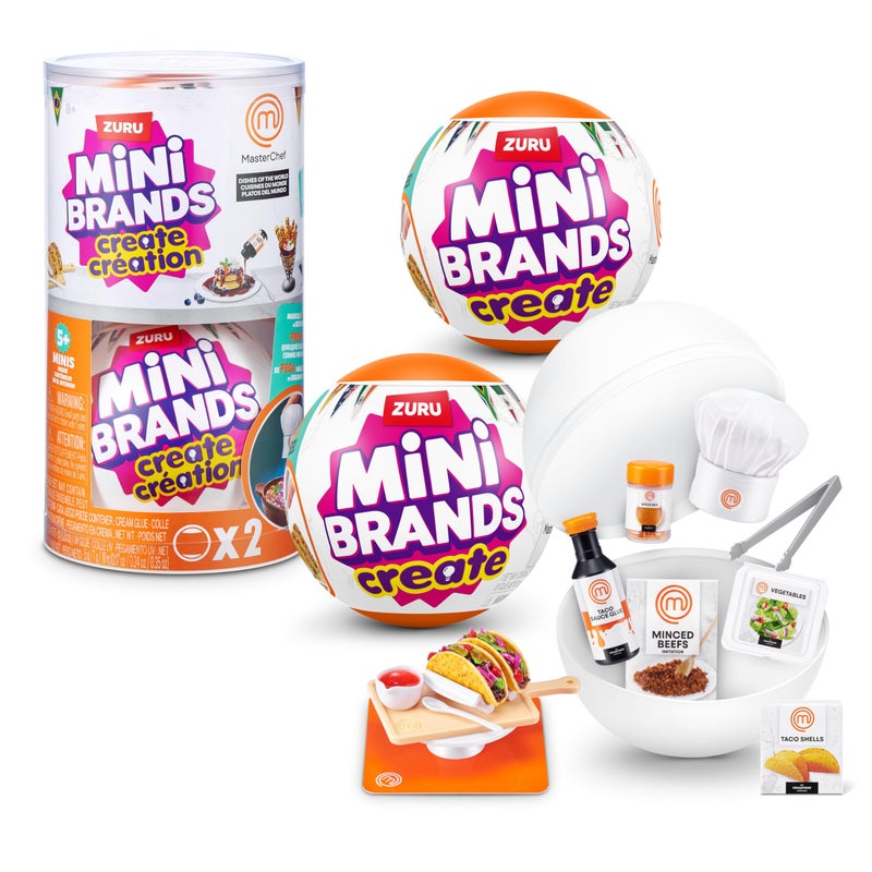 Mini Brands Create MasterChef Series 2 by ZURU 2 Pack Real Mini Dishes with Ingredients UV LED Tool Recipe Card DIY Toy Capsule NonEdible Collectible for Kids Teens and Adults - Image 3