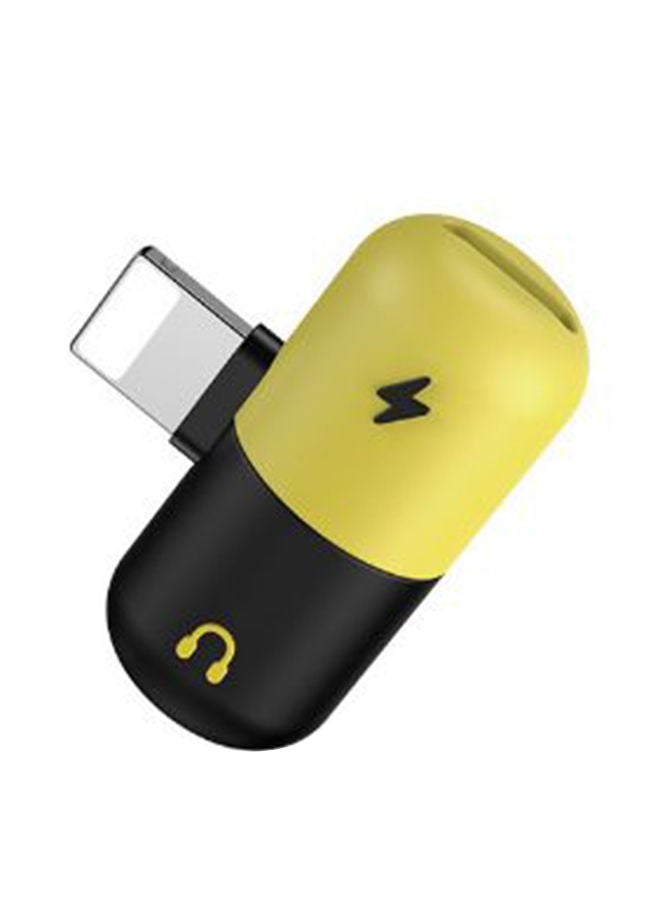 NIBEMINENT 3 In 1 Audio Charger Adapter For Apple iPhone 7/8 Plus/X Yellow/Black/Silver 