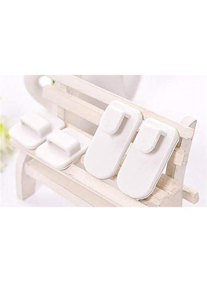 4 Set Remote Control Wall Self Adhesive Hook, Multiuse TV Remote Control Air Conditioning Cordless Phone Sticky Wall Mount Key Hanger Organizer Holder - Image 1
