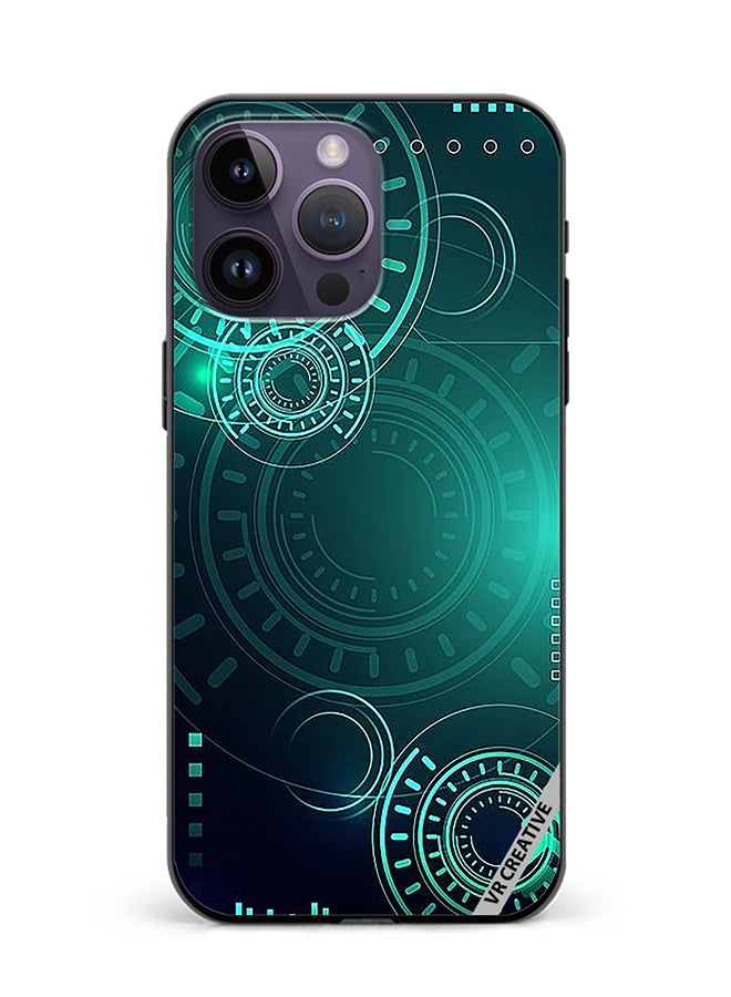 VR CREATIVE Protective Case Cover For Apple iPhone 16 Pro Green Technology Design Multicolour - Image 1