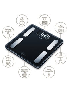 Beurer BF 400 - Black Signature Line Diagnostic Scale – Precise Body Analysis for Up to 10 People | Large Inverse LCD Display | 200 kg Capacity  - Image 2