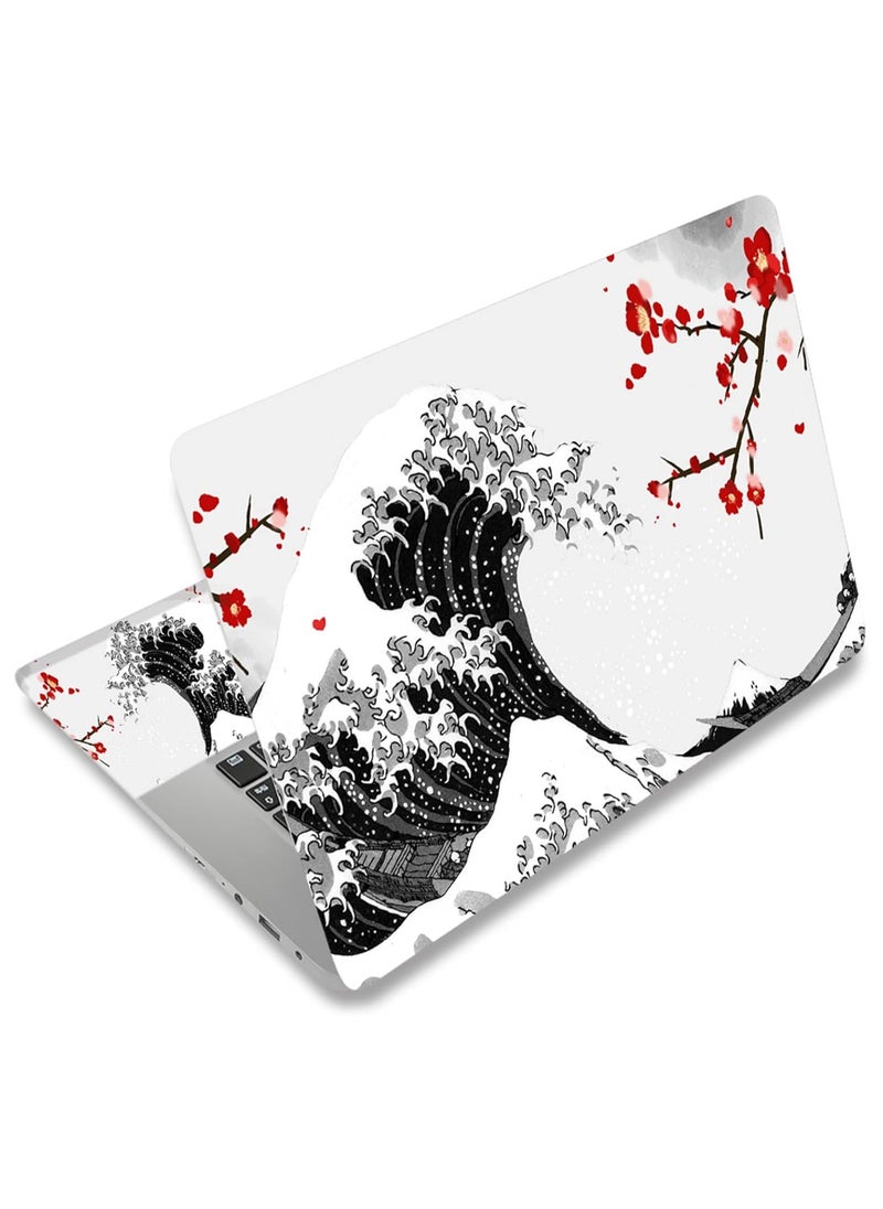 Laptop Skin Sticker Decal,12" 13" 13.3" 14" 15" 15.4" 15.6 inch Laptop Vinyl Skin Sticker Cover Art Protector Notebook PC (2 Wrist Pad Skins Included), Waterproof Removable, Black Wave of Kanagawa - pzsku/ZEE8BA6FE7461B0D2443BZ/45/_/1734780133/34b63cd9-938b-4aa2-a326-fb934d271fef