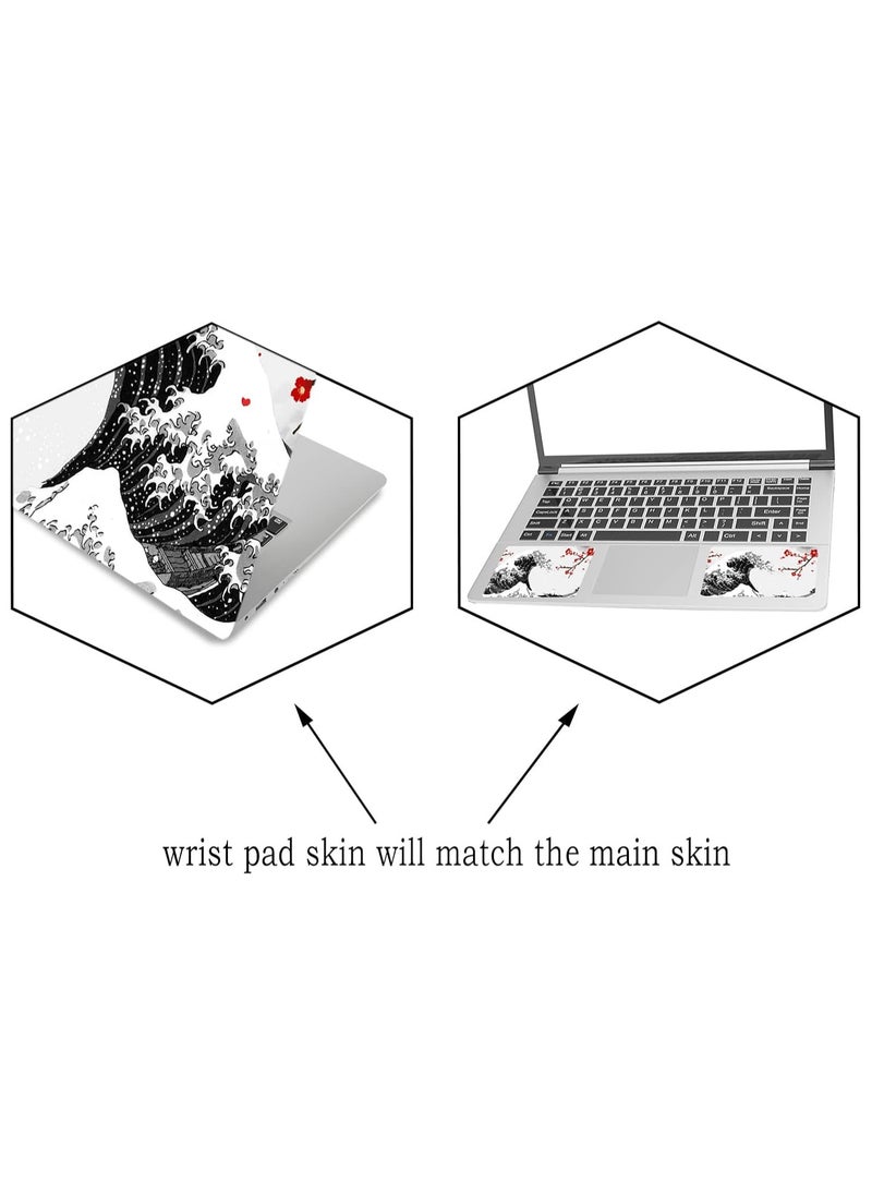 Laptop Skin Sticker Decal,12" 13" 13.3" 14" 15" 15.4" 15.6 inch Laptop Vinyl Skin Sticker Cover Art Protector Notebook PC (2 Wrist Pad Skins Included), Waterproof Removable, Black Wave of Kanagawa - pzsku/ZEE8BA6FE7461B0D2443BZ/45/_/1734780134/6ba5fe56-5129-4574-b3e6-62ed57134aef