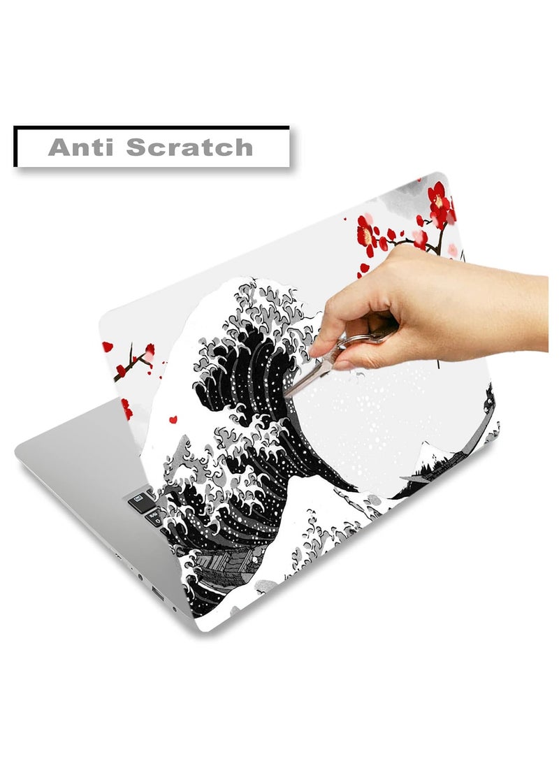 Laptop Skin Sticker Decal,12" 13" 13.3" 14" 15" 15.4" 15.6 inch Laptop Vinyl Skin Sticker Cover Art Protector Notebook PC (2 Wrist Pad Skins Included), Waterproof Removable, Black Wave of Kanagawa - pzsku/ZEE8BA6FE7461B0D2443BZ/45/_/1734780143/f1d41fba-dda1-4b82-b0ef-54716316e359