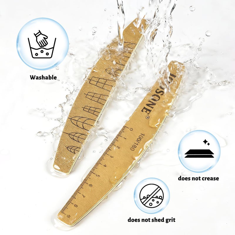 JODSONE Nail File and Buffer Set 5PCS Double Side Trimed Nail Files and Buffers Emery Boards for Nails 80/240 Nail Shine Polishing Stick Reusable Washable Nails Tools Suit for Home Salon - Image 5