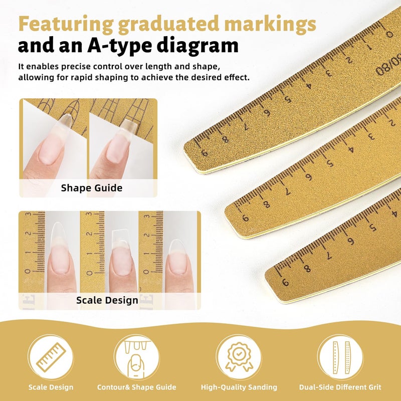JODSONE Nail File and Buffer Set 5PCS Double Side Trimed Nail Files and Buffers Emery Boards for Nails 80/240 Nail Shine Polishing Stick Reusable Washable Nails Tools Suit for Home Salon - Image 3