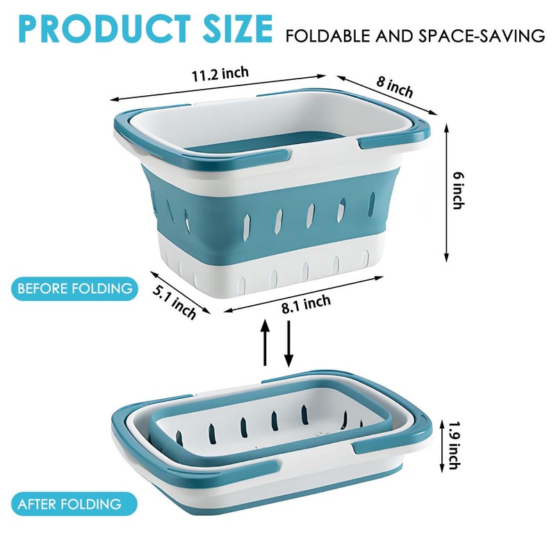 Fammart Portable Shower Caddy Tote â€“ Collapsible Plastic Basket with Handles, Foldable Storage Organizer for Bathroom, Kitchen, College Dorm, Gym, Travel & Camping - Image 4