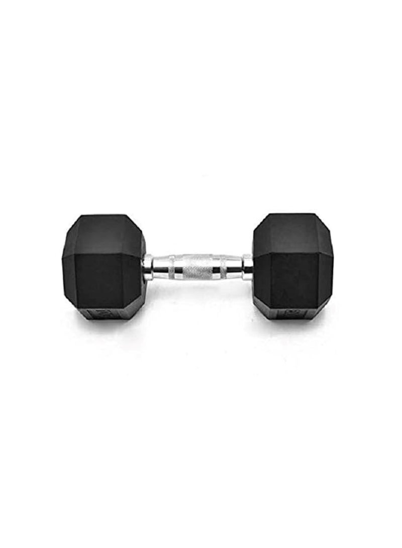 Huitich Gym Fitness Equipment Rubber Hex Dumbbell 1 Pc Black 2.5kg  - Image 2