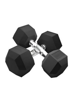 Huitich Gym Fitness Equipment Rubber Hex Dumbbell 1 Pc Black 2.5kg  - Image 3