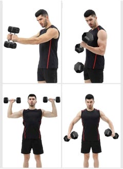 Huitich Gym Fitness Equipment Rubber Hex Dumbbell 1 Pc Black 2.5kg  - Image 5