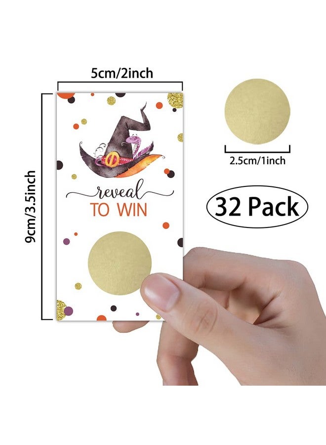 REWIDPARTY Halloween Party Game Scratch Off Cards（32 Pcs）Funny Activity For Groups Kids Adults Witch Hat Themed Games Vouchers Festive Raffle Games Prizes Tickets Halloween Holiday Games Supplies - Image 3