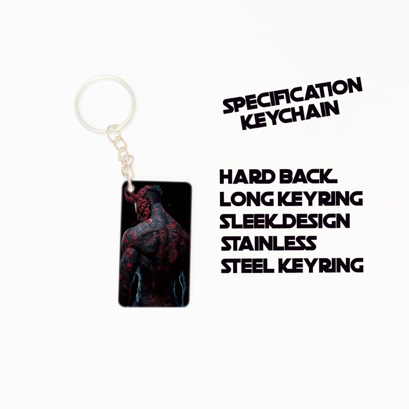 OUTFITQUE OUTFITQUE Premium (Pack of 2) Anime- 466 Printed Long Keychain For Bike, Scooty, Car, MDF Keyholder - Image 2
