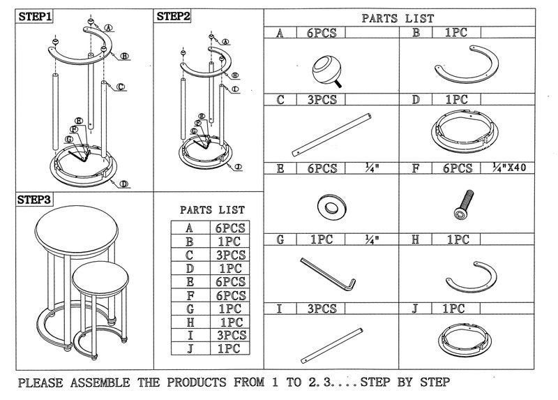 Frenchi Furniture Frenchi Home Furnishing Round Nesting Table, 2-Piece - Image 4