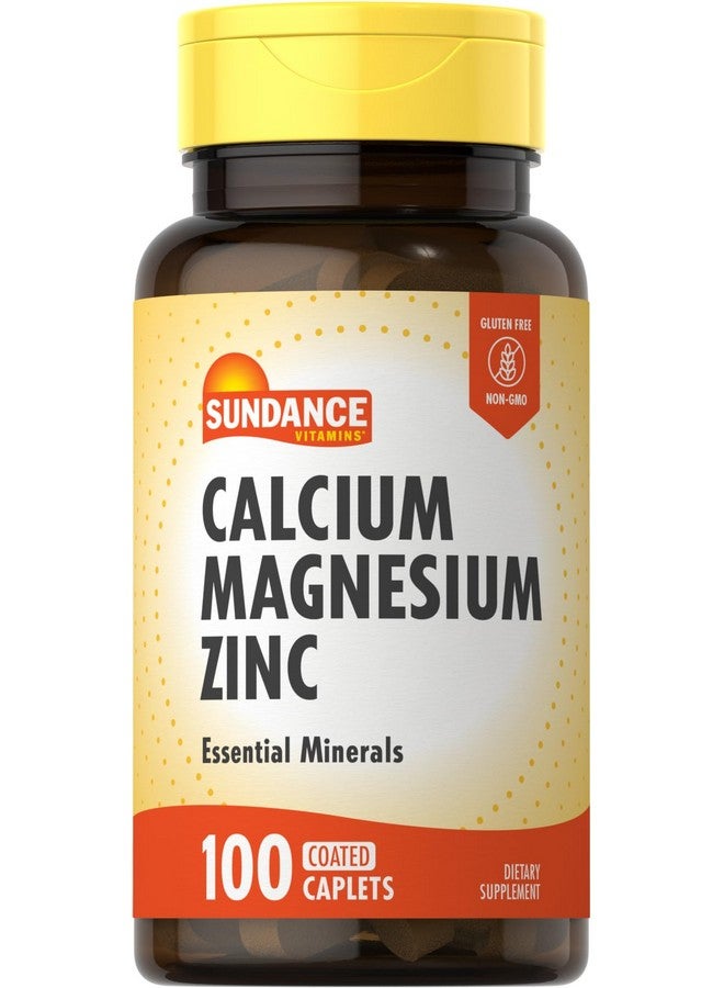 Sundance Calcium Magnesium Zinc | 100 Caplets | Essential Mineral Supplement | Vegetarian, Non-GMO, and Gluten Free Formula - Image 1