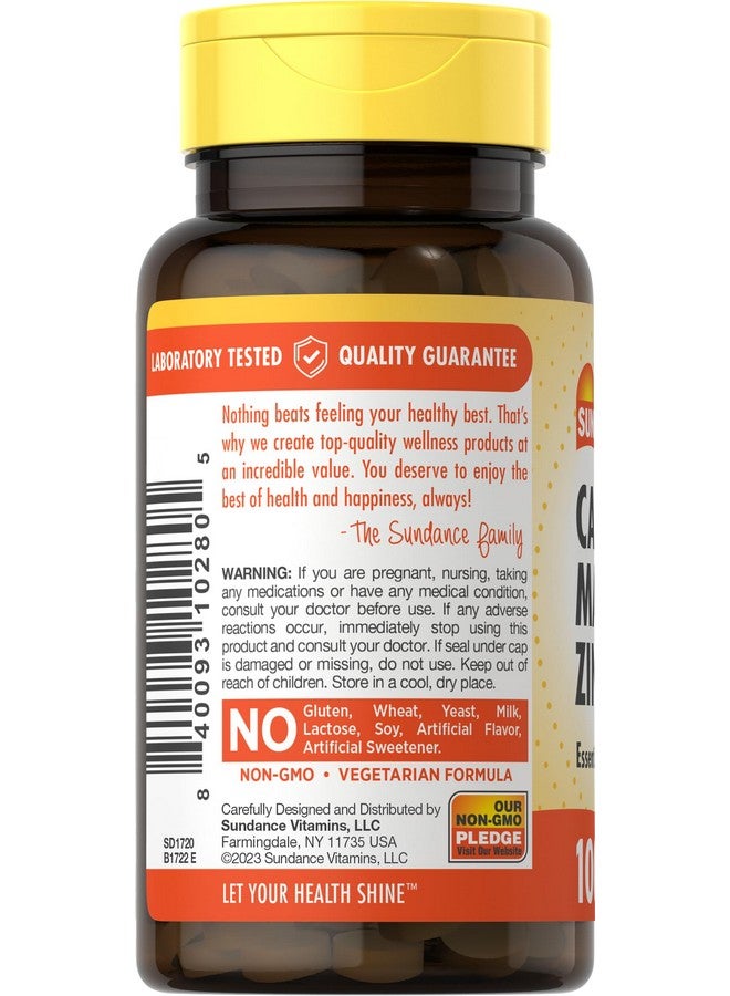 Sundance Calcium Magnesium Zinc | 100 Caplets | Essential Mineral Supplement | Vegetarian, Non-GMO, and Gluten Free Formula - Image 4