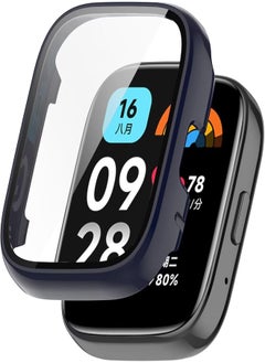 FTRONGRT FTRONGRT Case for Redmi Watch 3 Lite, Combination of PC + Tempered Screen Film, All-Inclusive Watch Case, Shockproof, Case for Redmi Watch 3 Lite Smartwatch. Ink Blue 