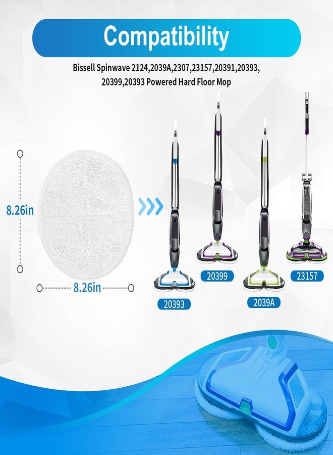 KEEPOW Replacement Mop Pads Compatible with Bissell Powered Hard Floor Mop 2039 Series, 20399, 2039A, Spin Heavy Scrub Mop Pads for Floor Cleaning, 2 Pack White - Image 2