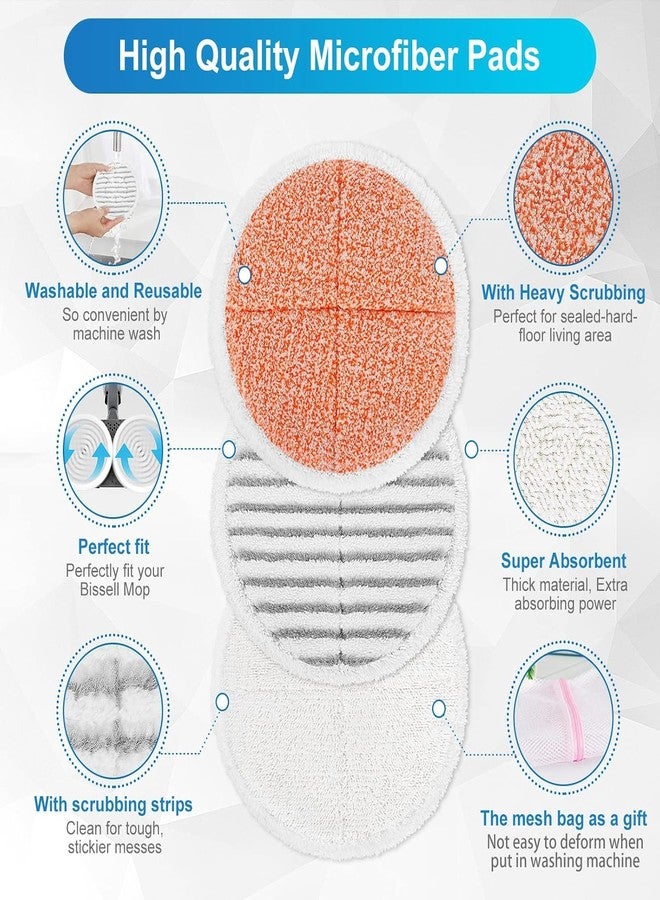 KEEPOW Replacement Mop Pads Compatible with Bissell Powered Hard Floor Mop 2039 Series, 20399, 2039A, Spin Heavy Scrub Mop Pads for Floor Cleaning, 2 Pack White - Image 3