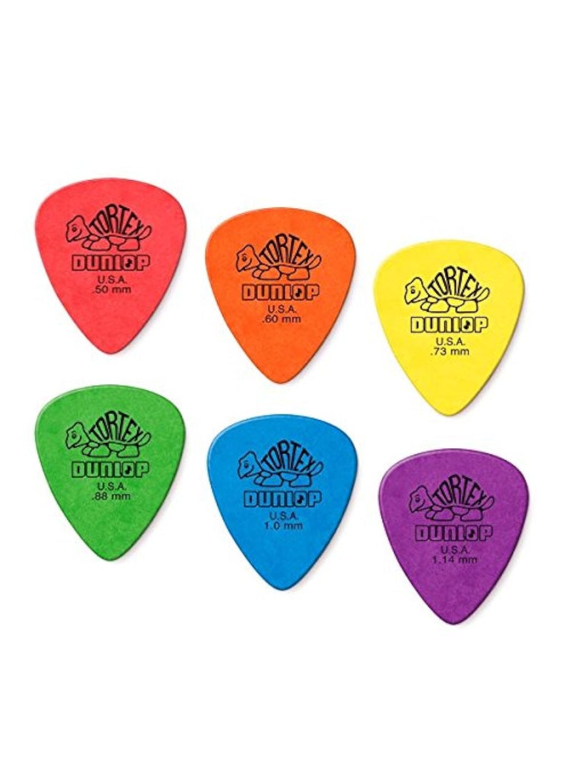 JIM DUNLOP Dunlop Tortex Standard Picks Sample Variety Mix Pack (2 of each gauge) 12/Player's Pack 
