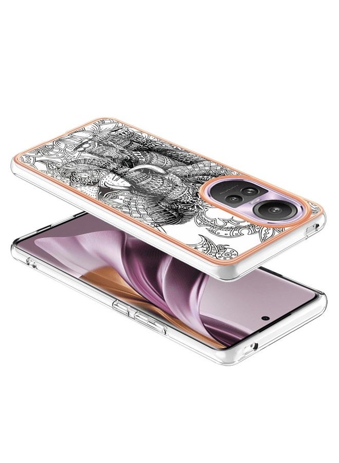 Case Cover For OPPO Reno10 Pro 5G Global Electroplating Marble Dual-side IMD Phone Case(Totem Elephant)
