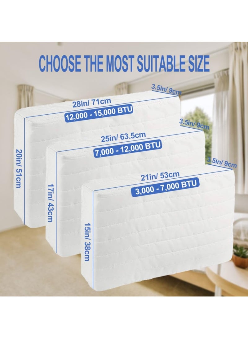 SYOSI Indoor Air Conditioner Cover, Dust-Proof Cover for Window Air Conditioner, Window AC Cotton Cover with Elastic Strap, Dust-Proof Waterproof Insulating Cover for Indoor AC (21x15x3.5 Inch) - Image 2