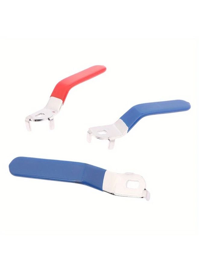 Style B Blue Plastic Grip Quarter Turn Valve Handle Lever DN20 Iron Chrome Plated - Image 3