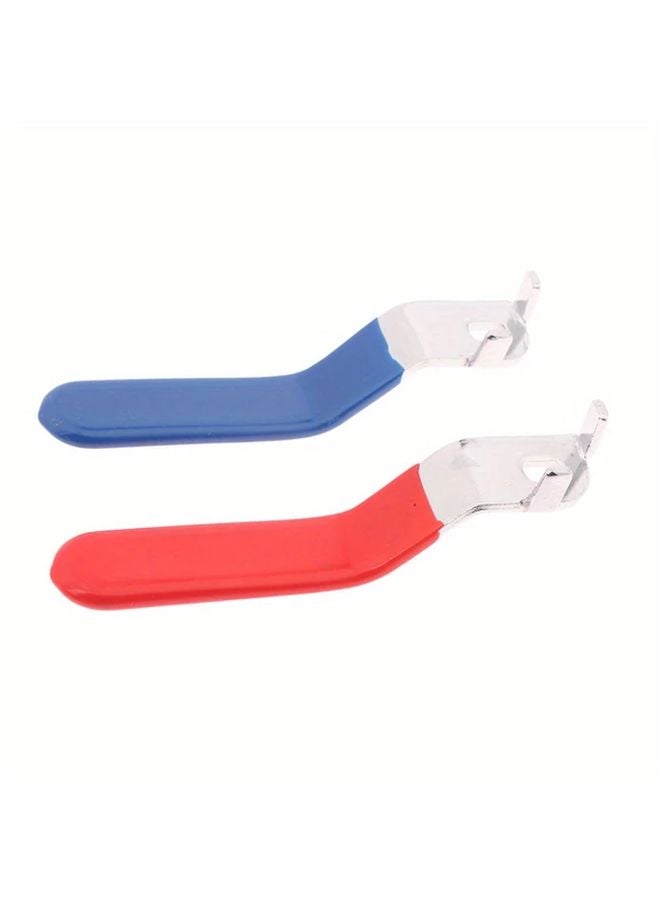 Style B Blue Plastic Grip Quarter Turn Valve Handle Lever DN20 Iron Chrome Plated - Image 5