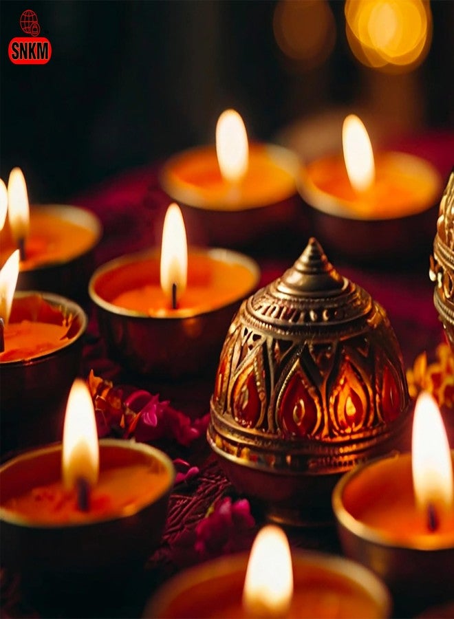 SNKM™ - Diwali Ke Diye for Puja | Natural Clay Mitti ka Diya for Pooja | Matir Prodip/Deepak | Terracotta Natural Earthen Clay Traditional Mandir, Home, Office Decorative (Brown, Pack of 50) - Image 4