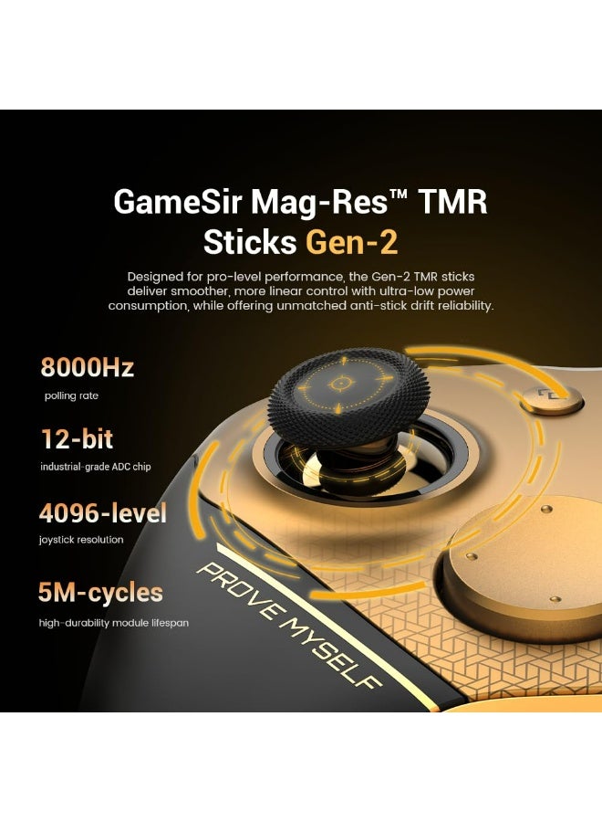 جيم سير وحدة تحكم الألعاب اللاسلكية GameSir G7 Pro 8K للكمبيوتر الشخصي، معدل استجابة 8000 هرتز، عصي تحكم TMR من الجيل الثاني، لوحة ألعاب فائقة السرعة مع أزرار تحفيز بتقنية هول، وحدة تحكم احترافية للألعاب التنافسية - إصدار الأبطال - Image 3