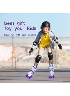 Generic Girls Boys Adjustable Roller Skates Shoes with Fully Luminous PU Wheels Double Row Skates Shoes for Kids  - Image 4